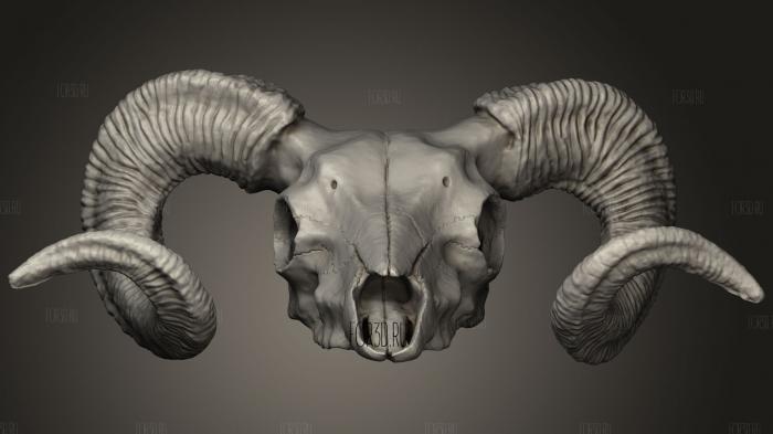 Ram Skull Pendant stl model for CNC